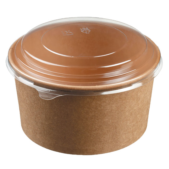 Insalatiera tonda Ecokraft con coperchio da 500 ml