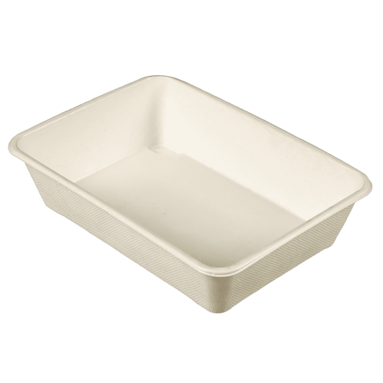 Barquette Quantum 840 ml pulpe de canne laminee par 50 sans PFAS