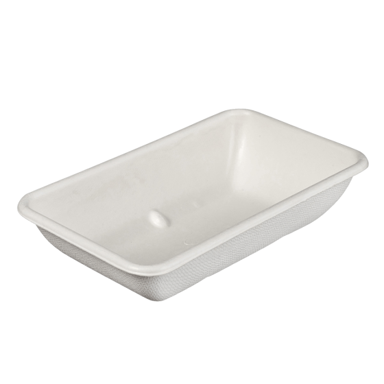 Barquette 168x100x37 mm pulpe de canne laminée sans PFAS