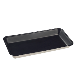 Assiette Kanopée 200x100x20mm pulpe laminée noire PE sans PFAS