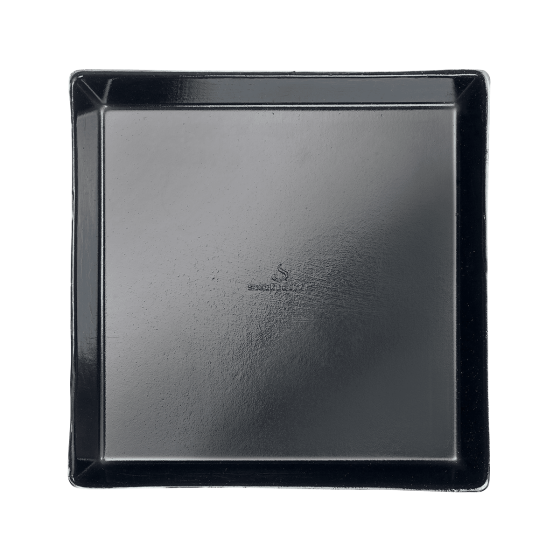Assiette Quartz pulpe de canne laminée noire 130x130 mm sans PFAS