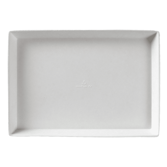 Assiette Quartz pulpe de canne blanche laminée 185x130 mm