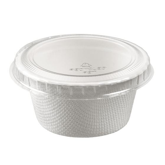 Pot à sauce pulpe de canne avec couvercle RPET 54 ml